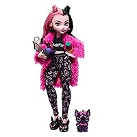 Monster High Doll, Draculaura Creepover Party Set with Pet Bat Count Fabulous, Sleepover Clothes & Accessories