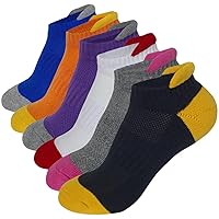 KONY 6 Pairs Women's Cotton Thick Cushioned Running Athletic Low Cut Ankle Tab Socks, Size 6-9