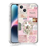 Pink Cool Christian Phone Case Fit for iPhone 15 14 13 12 11 Plus Pro Max Mini Xr, Wireless Charging Shockproof Clear Jesus Holy Bible Verses Phone Cover Gift for Boy Girl Men Women