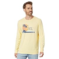 Life is Good Every Day is Saturday Retro Long Sleeve Crusher-Lite™ Tee Sandy Yellow SM