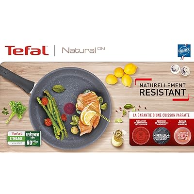 Tefal Natural On Induction G2801902 26 cm Non-Stick Grill Pan, Exclusive,  Dark Gray