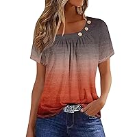 Womens Casual Tops Business Casual Outfits for Women Fashion Tops for Women My Recent Orders Placed by Me Sales Today Clearance Womens T Shirts Womens Short Sleeve Tops 06-Vermilion X-Small