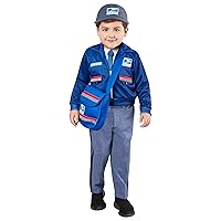 Rubies Child's Usps Letter Carrier Costume Top With Pants, Hat, and Satchel