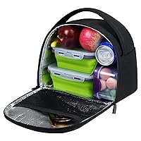 Gloppie Insulated Lunch Bags Lunch Box Cooler Bags Black Lunch Tote Bag for Bento Box, On The Go, Work, Office, Picnic