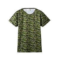 Boy Camouflage T-Shirt Camo Short Sleeve Tee Shirts Workout Quick Dry Top Shirt Crewneck Athletic Short Sleeve Top
