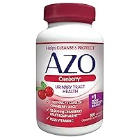 AZO Cranberry Urinary Tract Health Dietary Supplement, 1 Serving = 1 Glass of Cranberry Juice, Sugar Free, Non-GMO, 100 Softgels