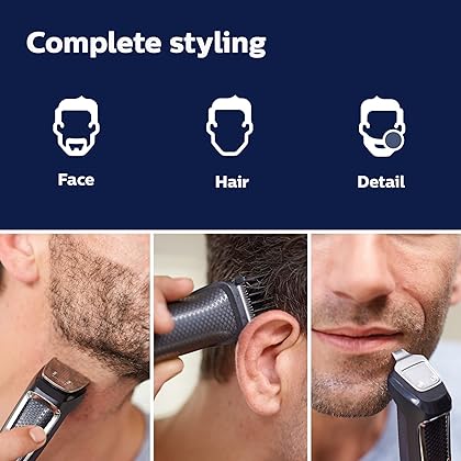 Philips Norelco Multigroomer All-in-One Trimmer Series 3000, 13 Piece Mens Grooming Kit, for Beard, Face, Nose, and Ear Hair Trimmer and Hair Clipper, NO Blade Oil Needed, MG3750/60