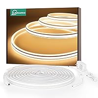Lamomo Under Cabinet Lighting, Warm White Neon LED Strip Lights, 16.4ft Dimmable Kitchen Ambient Cabinet Lights, Waterproof Flexible LED Neon Rope Lights for Counter,Shelf,TV Back,Showcase,Bedroom