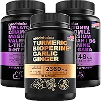 MEDCHOICE Turmeric & Ginger (120ct) and Sleep Melatonin (180ct) Supplement Bundle - Wellness Duo for Joint, Digestion, Sleep, & Immune Support - Vegan, Non-GMO, Gluten-Free