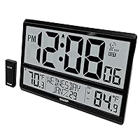 Sharp Atomic Clock - Never Needs Setting! –Easy to Read Numbers - Indoor/Outdoor Temperature, Wireless Outdoor Sensor - Battery Powered - Easy Set-Up!! (4