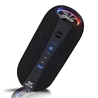 Portable Bluetooth Speaker, Speakers Bluetooth Wireless IPX7 Waterproof with Bluetooth 5.2, Loud Stereo, Deep Bass, RGB Lights, for Party, Shower, Birthday and Festival Gift, Black