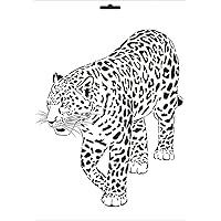W-003 Leopard Textil- / wallstencil Size A4