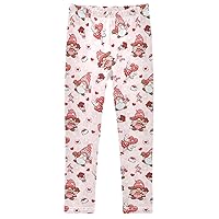 Gnome Love You Girl's Leggings Soft Ankle Length Active Stretch Pants Bottoms 4-10 Years