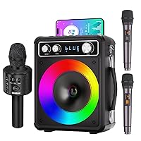 BONAOK Q37 Karaoke Microphone and T30 Karaoke Machine, Karaoke Machine for Kids Adults, for Boys and Girls Family, Birthday