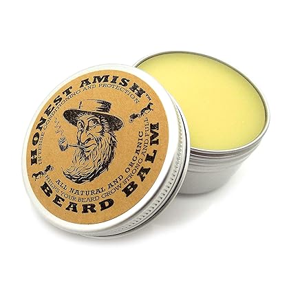 Honest Amish Beard Balm Leave-in Conditioner - Made with only Natural and Organic Ingredients - 2 Ounce Tin