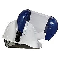 Sellstrom Dual Crown Safety Face Shield with Universal Hard Hat Slot Adapter, Clear Tint, Uncoated, Blue, S38210