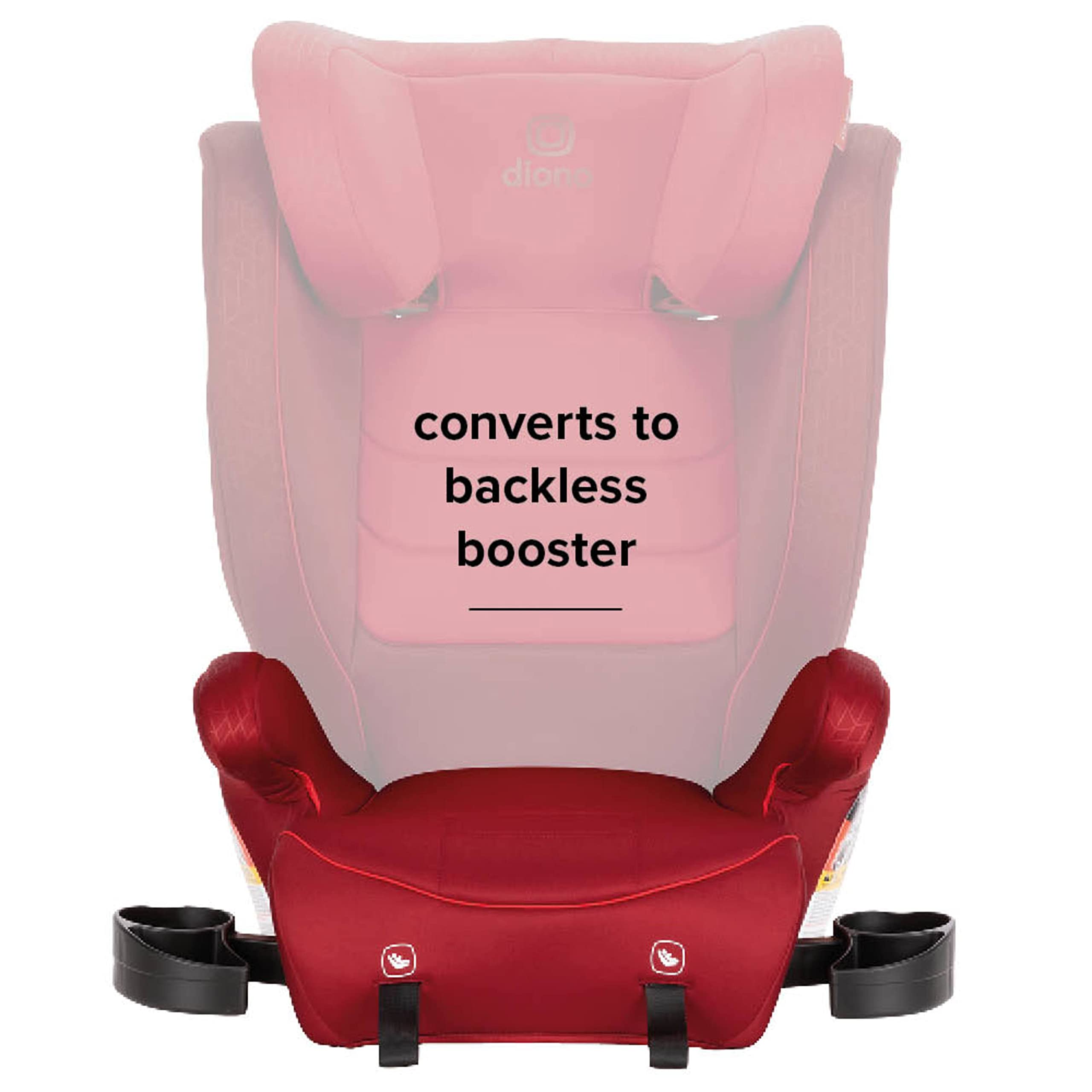 Diono Monterey 2XT Latch 2 in 1 High Back Booster Car Seat with Expandable Height & Width, Side Impact Protection, 8 Years 1 Booster, Red