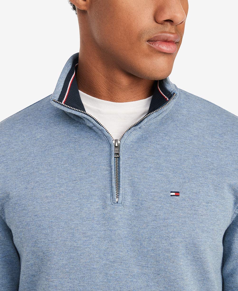 Tommy Hilfiger Men's Long Sleeve Fleece Quarter Zip Pullover Sweatshirt