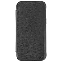 Case-Mate iPhone 13 Pro Max Case Wallet [10FT Drop Protection] [Compatible with MagSafe] Black Phone Case for iPhone 13 Pro Max - Genuine Leather iPhone Case with Landscape Stand and Card Holder