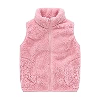 Flannel Jacket for Boys Infants Fleece Stand Collar Cotton Padded Outwear Kids Two Pockets Zipper Warm Solid Coat