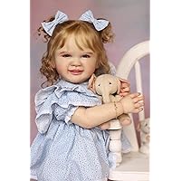 iCradle 28 Inch Big Toddler Girl Doll Realistic Reborn Baby Lifelike Weighted Soft Body Baby Doll with Outfit & Accessories Gift for Age 3+