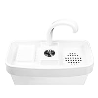 White Plastic Toilet Sink – For Glacier Bay Two Piece Dual Flush Toilet Tank Comes w/Dual Flush Button, Faucet, & Sink for Handwashing/Flushing - Must Haves for Space & Water Conservation