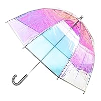 Totes Kids Clear Bubble Kids Umbrella - Perfect for Walking Safety- Child Safe with Pinch-Proof Closure and Easy-Grip Curved Handle Perfect for Small Hands, in Transparent or Colorful Options