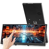 12.3 Inch Touchscreen Secondary Monitor, IPS Stretched Bar LCD Travel Touch Display 1920 * 720 Mini HDMI USBC, Portable Touch Screen for Laptop Computer Windows Aida64 GPU CPU RAM Monitoring