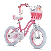 Royalbaby EZ Stargirl Kids Bike,Easy Learn Balancing to Biking,12 Inch Balance & Pedal Bicycle,Beginners Girls Bicycle for Children Ages 3-4 Years, 12