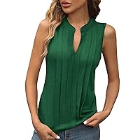 Elegant Tops for Women Tank V-Neck Ruched Summer Workout Tops for Women Casual Solid Loose Fit Tunics Shirts Trendy