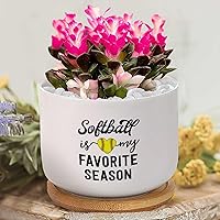 Softball is My Favorite Season Flower Plant Pot with Quotes Flower Pots,Custom Succulent Pot, Personalized Small Flower Pot for Nana Mom Grandma