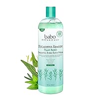 Babo Botanicals Eucalyptus Remedy Plant-Based 3-in-1 Shampoo, Bubble Bath & Wash - with Vapors of Eucalyptus, Rosemary & Peppermint - For Babies, Kids or Sensitive Skin - EWG Verified - 15 fl. oz.