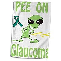 3dRose Super Funny Peeing Alien Supporting Causes for Glaucoma - Towels (twl-120690-1)