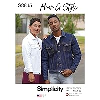 Simplicity Pattern S8845 Unisex Jean Jacket Sewing Pattern Kit by Mimi G Style, Code 8845, Sizes XS-XL