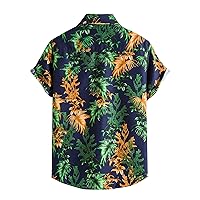 Mens Shirts Casual Stylish Fashion Short Sleeve Printing Hawaiian Shirt Blouse T-Shirt Linen Oversized Beach Shirts for Men