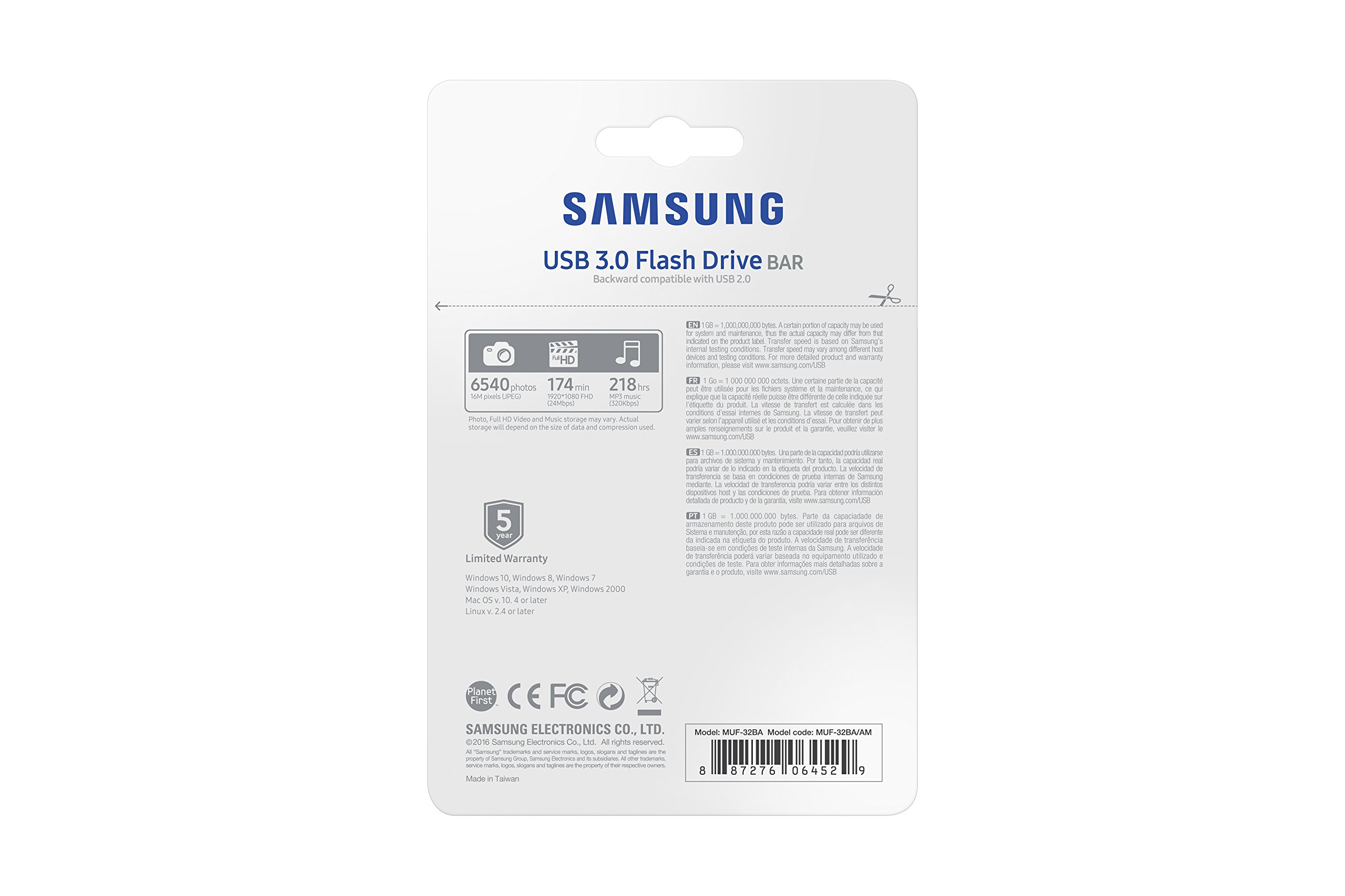 Samsung 32GB BAR (METAL) USB 3.0 Flash Drive (MUF-32BA/AM)