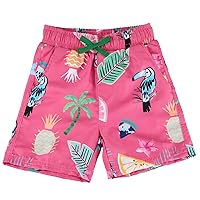 ESTAMICO Boys' Quick Dry Beach Swim Trunk Printed Board Shorts with Pockets