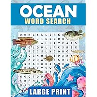 Ocean Word Search Large Print: Challenging Puzzle Brain book For Adults and Seniors, More than 1500 words about Ocean, Gifts For Christmas Birthday