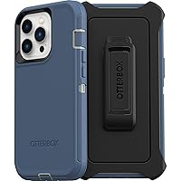 OtterBox iPhone 13 Pro (ONLY) Defender Series Case - FORT BLUE, Rugged & Durable, with Port Protection, Includes Holster Clip Kickstand