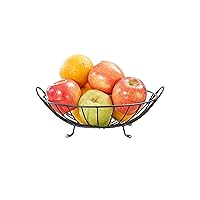 Spectrum Yumi Arched Fruit Bowl Server (Black) | Dining Table & Kitchen Counter Organizer, Modern Fruit Basket Stand | Yumi Collection