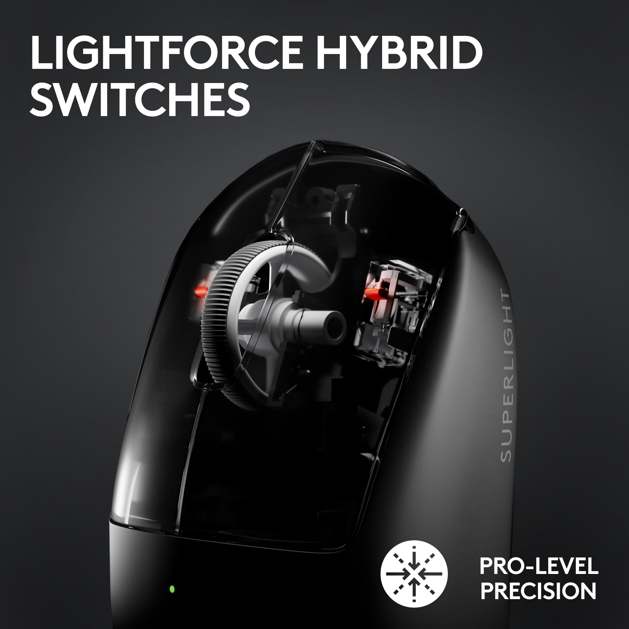 Logitech G PRO X Superlight 2 Lightspeed Wireless Gaming Mouse, Lightweight, LIGHTFORCE Hybrid Switches, Hero 2 Sensor, 32,000 DPI, 5 Programmable Buttons, USB-C Charging, PC & Mac - Black