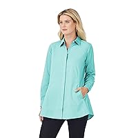 Foxcroft Women's Cici Long Sleeve Solid Pinpoint Tunic