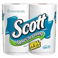 Scott Rapid Dissolve Bath Tissue Roll, 4 rolls, Pack of 12 (48 rolls)