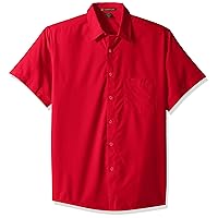 Harritton Men's Paradise Performance Short Sleeve Dress Shirt, Parrot Red, Medium