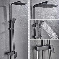 Bathroom Faucet Rain Shower Head Bath Faucet Wall Mounted Bathtub Shower Mixer Tap Shower Faucet Shower Set Mixer-Black