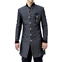 Indian Wedding Clothes for Men Black Indo Western Traditional Wedding Sherwani IN444