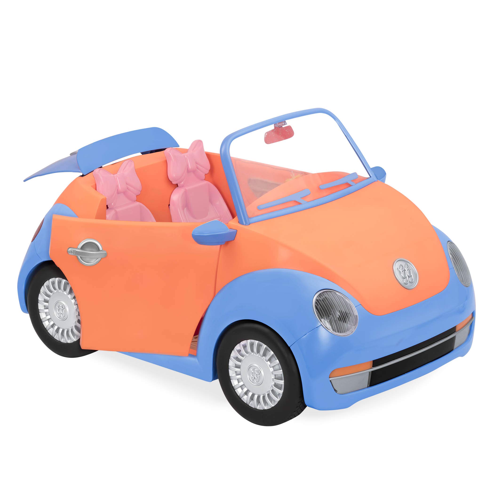 Glitter Girls - Convertible Car for 14-inch Dolls - Toys, Clothes & Accessories for Girls 3-Year-Old & Up, Blue, Orange, Pink