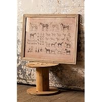 Kalalou CHH1012 French Equine Anatomy Chart Under Glass, Brown