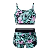 iiniim Kids Girls Sports Camouflage Tracksuit Outfits Sleeveless Crop Top with Bottoms Set for Athletic Gymnastics Workout