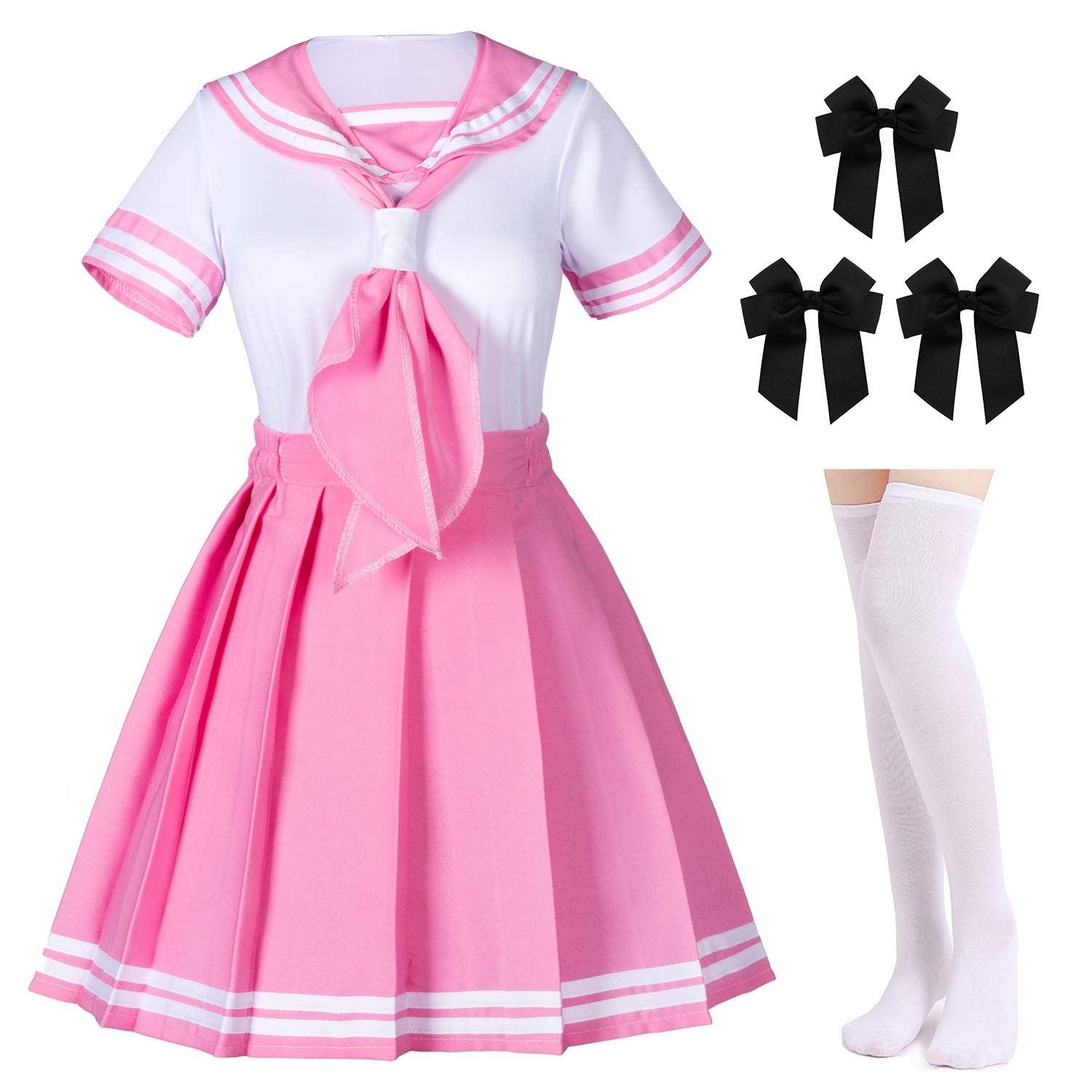 Mua Classic Japanese Anime School Girls Pink Sailor Dress Shirts Uniform  Cosplay Costumes with Socks Hairpin Set trên Amazon Mỹ chính hãng 2023 |  Giaonhan247